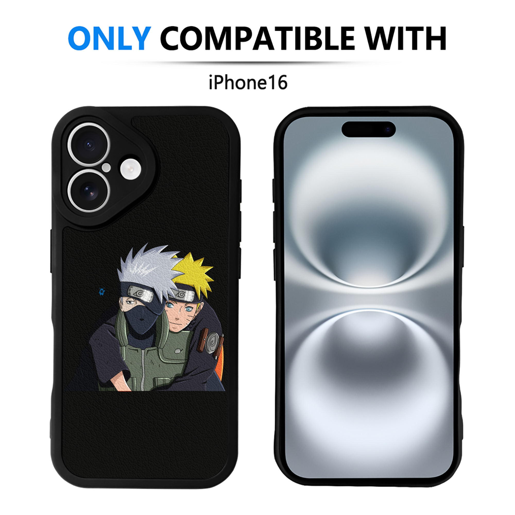 （画像用） NARUTO -ナルト- はたけ カカシ Hatake Kakashi 【iPhone 16シリーズ対応】シリコンスマホケース（レザー調） 材質：シリコン